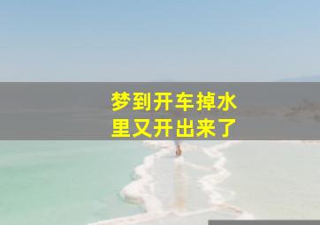 梦到开车掉水里又开出来了