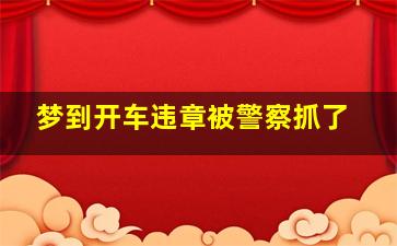 梦到开车违章被警察抓了