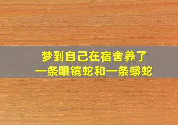 梦到自己在宿舍养了一条眼镜蛇和一条蟒蛇