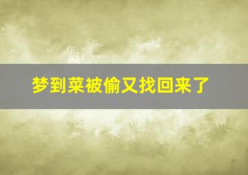 梦到菜被偷又找回来了