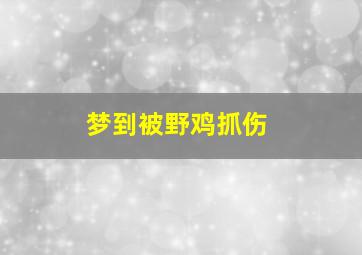 梦到被野鸡抓伤