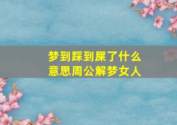 梦到踩到屎了什么意思周公解梦女人