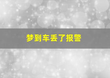 梦到车丢了报警