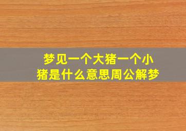 梦见一个大猪一个小猪是什么意思周公解梦