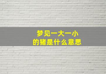 梦见一大一小的猪是什么意思