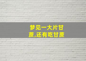 梦见一大片甘蔗,还有吃甘蔗