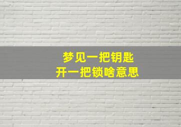 梦见一把钥匙开一把锁啥意思