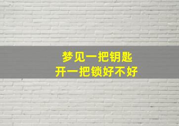 梦见一把钥匙开一把锁好不好