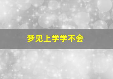 梦见上学学不会