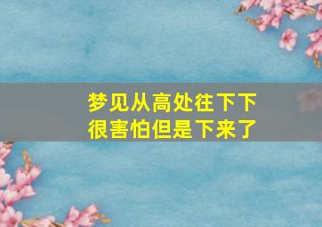 梦见从高处往下下很害怕但是下来了