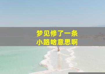 梦见修了一条小路啥意思啊