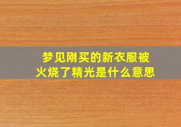 梦见刚买的新衣服被火烧了精光是什么意思