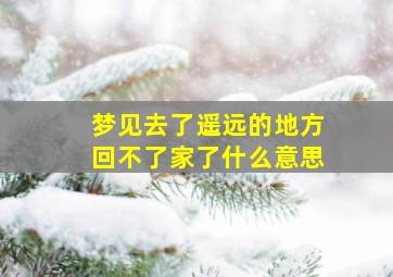 梦见去了遥远的地方回不了家了什么意思