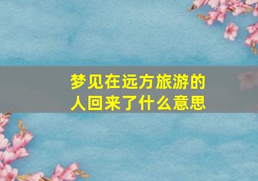 梦见在远方旅游的人回来了什么意思