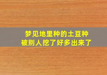 梦见地里种的土豆种被别人挖了好多出来了