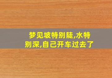 梦见坡特别陡,水特别深,自己开车过去了