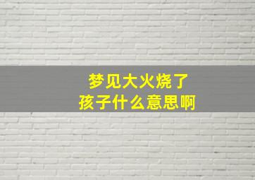 梦见大火烧了孩子什么意思啊