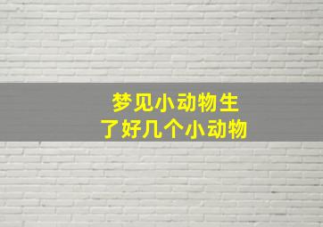 梦见小动物生了好几个小动物