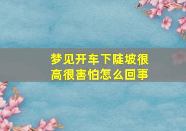 梦见开车下陡坡很高很害怕怎么回事