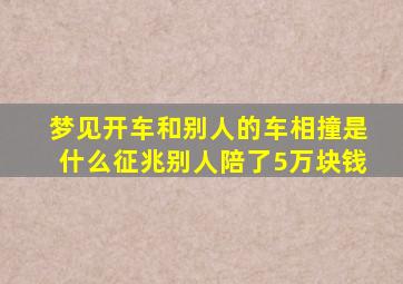 梦见开车和别人的车相撞是什么征兆别人陪了5万块钱