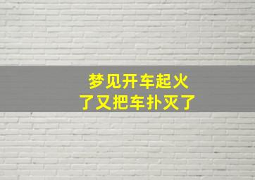 梦见开车起火了又把车扑灭了