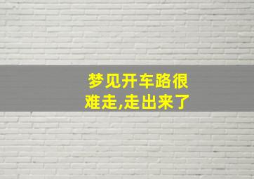 梦见开车路很难走,走出来了