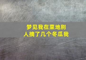 梦见我在菜地别人摘了几个冬瓜我