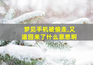 梦见手机被偷走,又追回来了什么意思啊