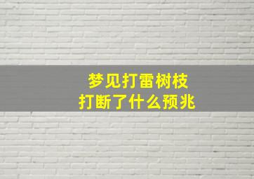 梦见打雷树枝打断了什么预兆