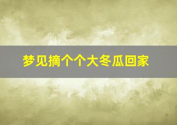 梦见摘个个大冬瓜回家