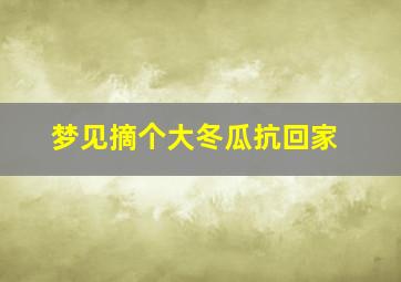 梦见摘个大冬瓜抗回家