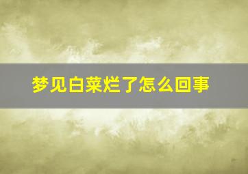 梦见白菜烂了怎么回事