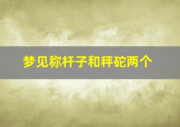 梦见称杆子和秤砣两个