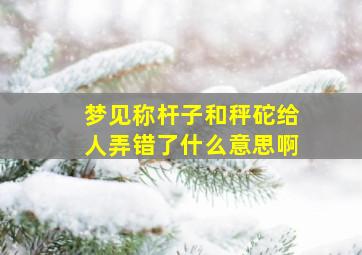 梦见称杆子和秤砣给人弄错了什么意思啊