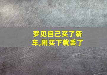 梦见自己买了新车,刚买下就丢了