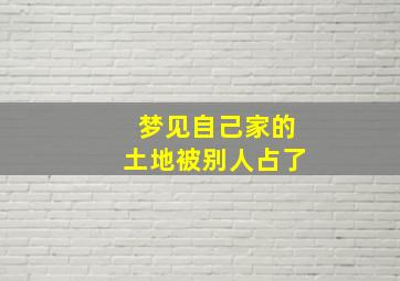 梦见自己家的土地被别人占了