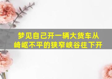 梦见自己开一辆大货车从崎岖不平的狭窄峡谷往下开