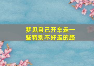 梦见自己开车走一些特别不好走的路