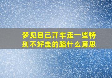 梦见自己开车走一些特别不好走的路什么意思