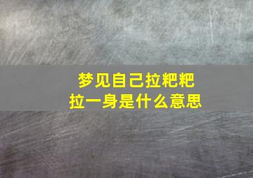 梦见自己拉粑粑拉一身是什么意思