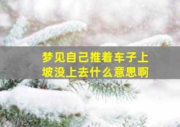 梦见自己推着车子上坡没上去什么意思啊