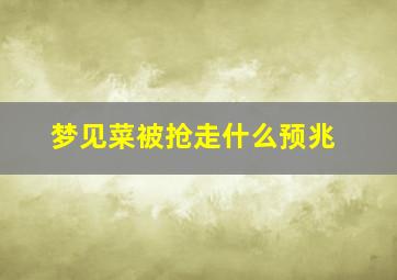 梦见菜被抢走什么预兆