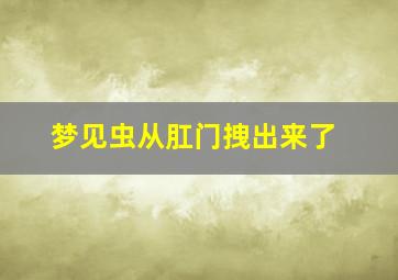 梦见虫从肛门拽出来了