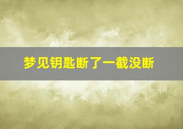 梦见钥匙断了一截没断