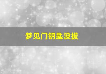 梦见门钥匙没拔