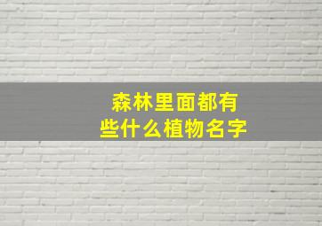 森林里面都有些什么植物名字