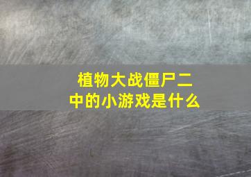 植物大战僵尸二中的小游戏是什么