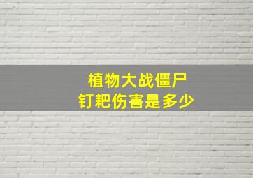 植物大战僵尸钉耙伤害是多少