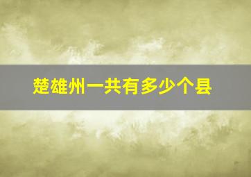 楚雄州一共有多少个县