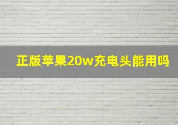 正版苹果20w充电头能用吗